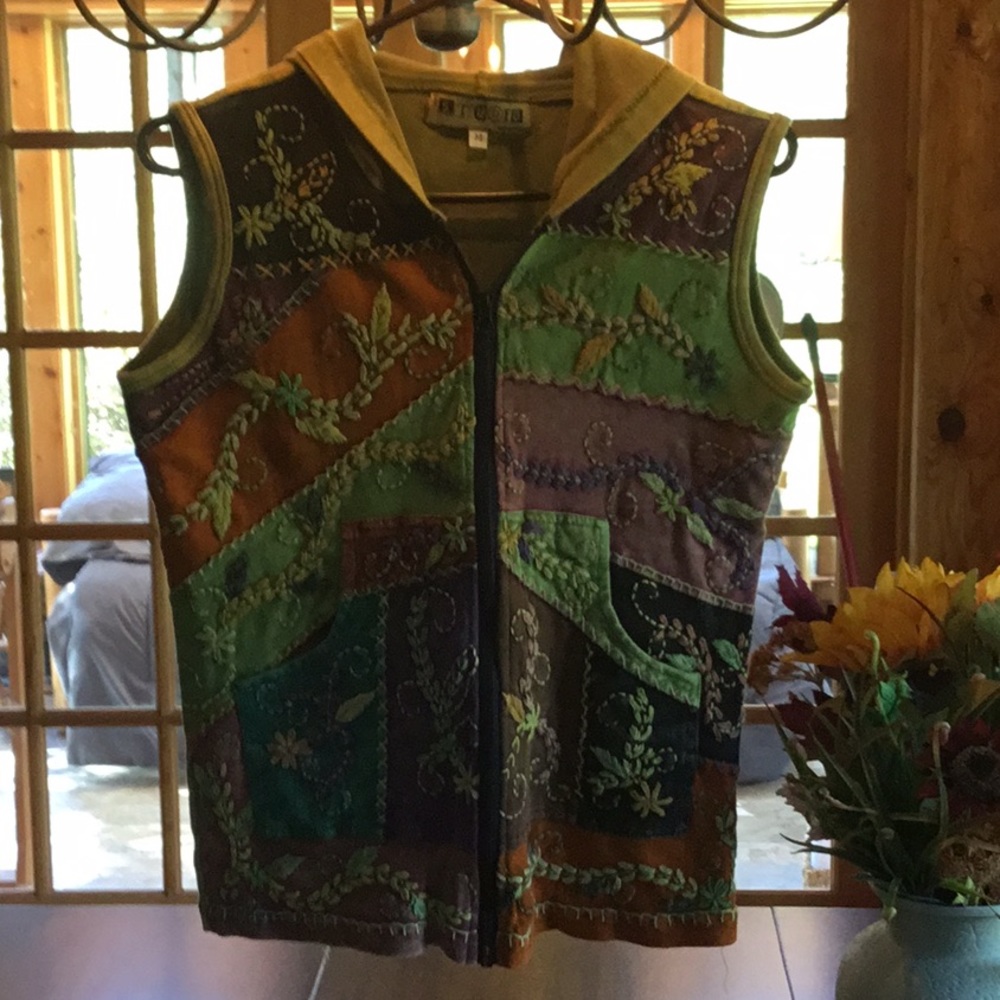 Hooded Embroidered Vest